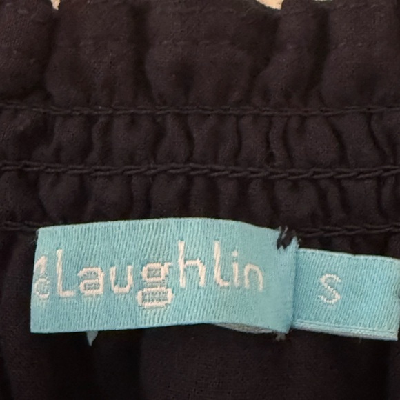 J Mclaughlin Sleeveless Eyelet Navy Lined Top 100% Cotton Size Small - Picture 7 of 9